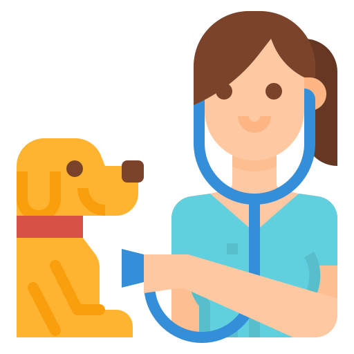 imagem de um veterinario avaliando um cachorro